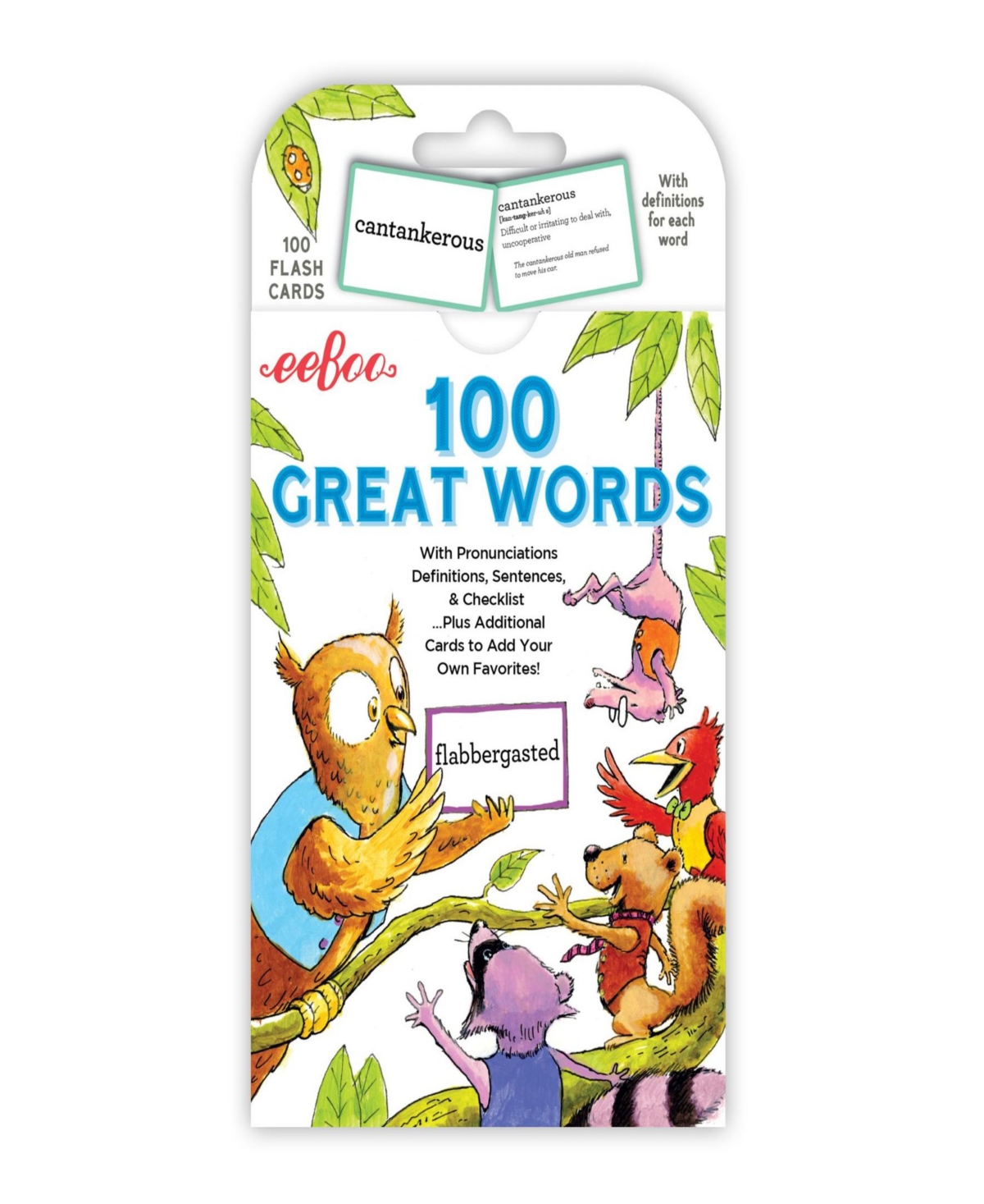 Shop Eeboo 100 Great Words Vocabulary Educational Flash Cards In Multi