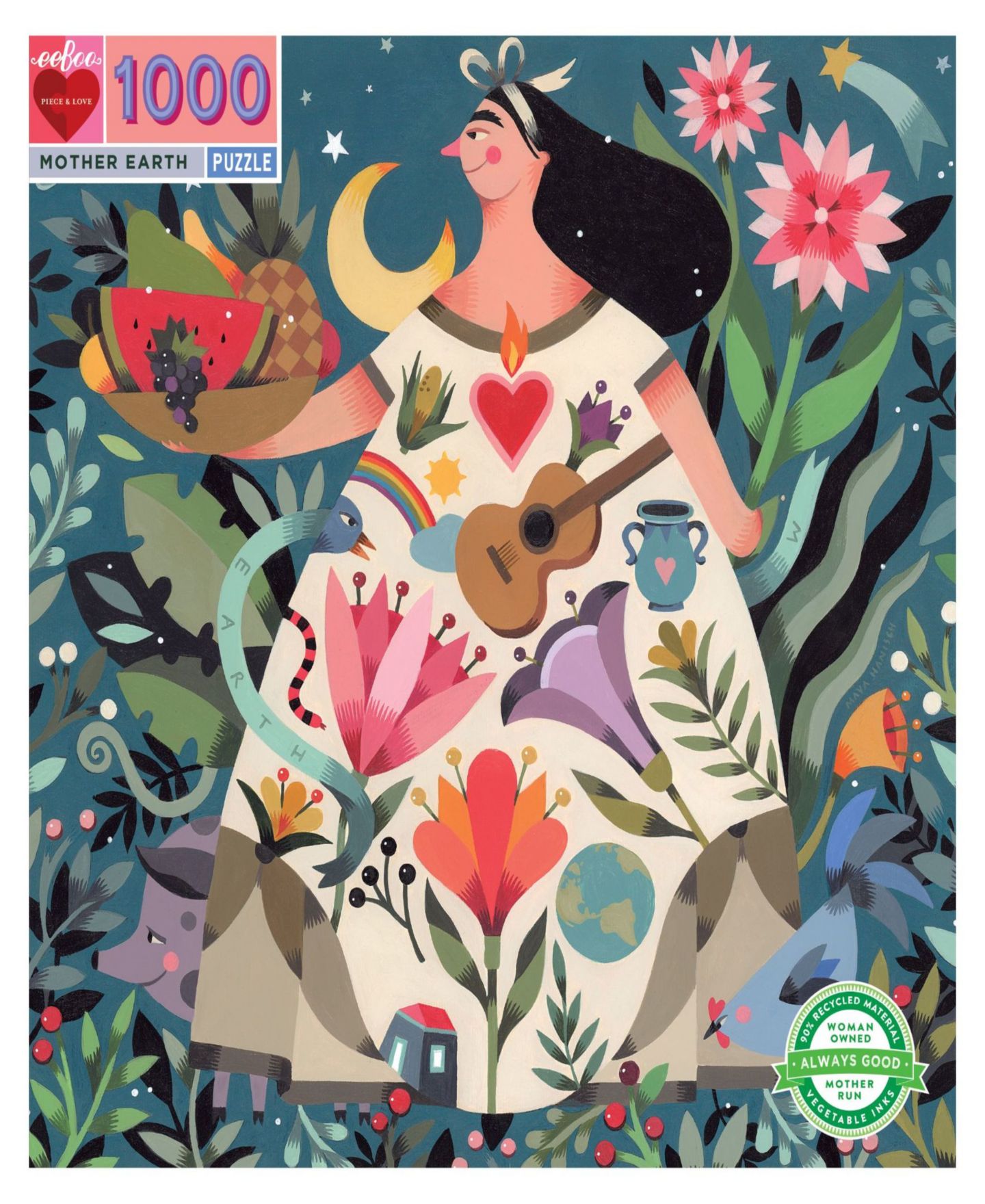 Детский пазл Eeboo Mother Earth 1000 Piece Square Puzzle, Ages 14+ — фото 4