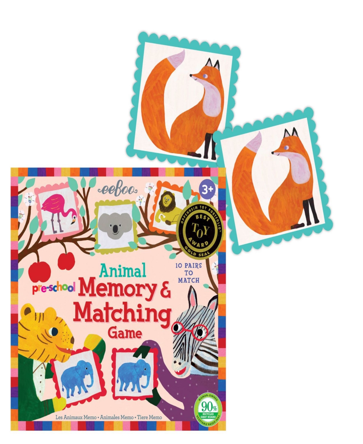 Shop Eeboo Pre-school Animal Memory And Matching Game In Multi