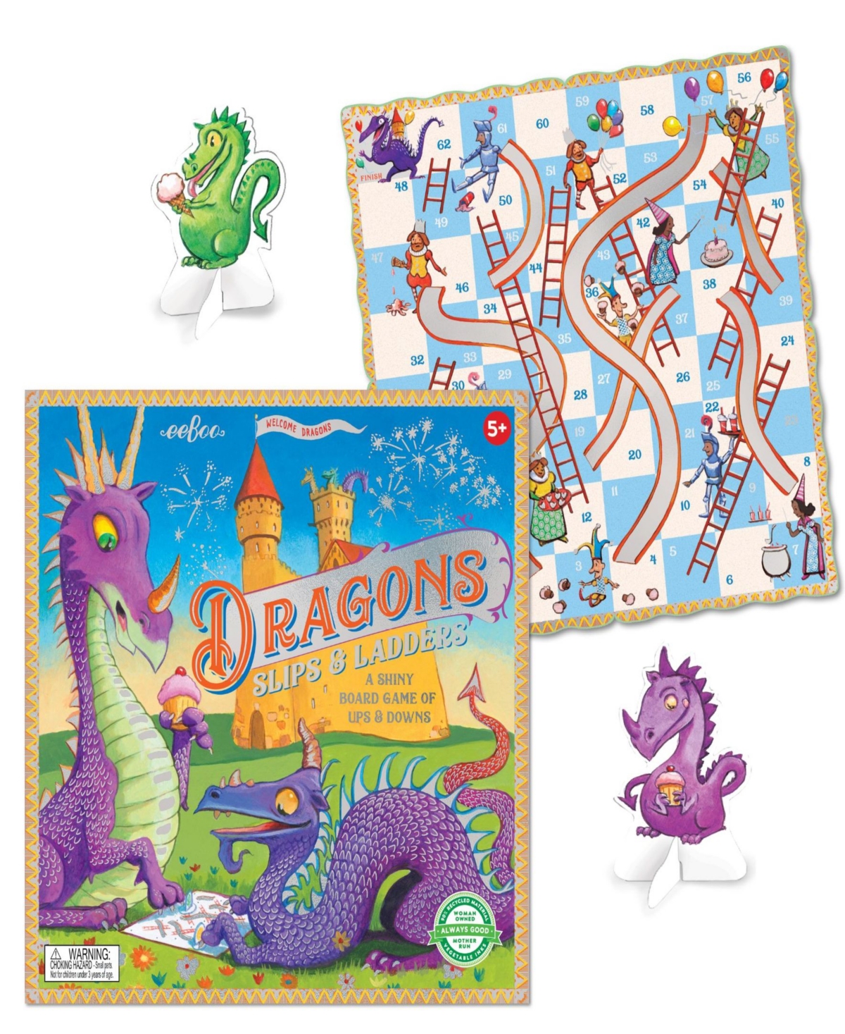 Shop Eeboo Dragons Slips Ladders Board Game In Multi