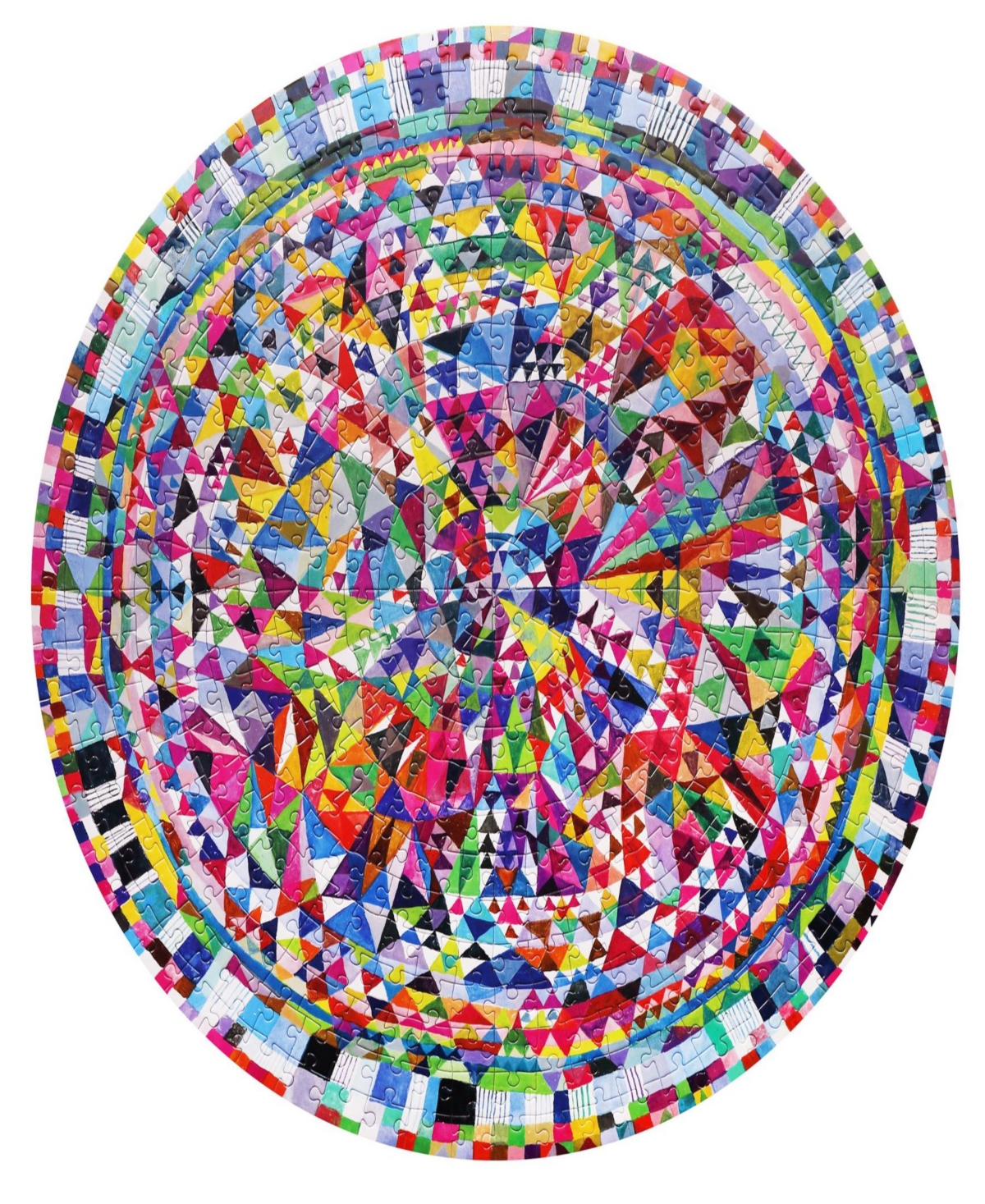 Shop Eeboo Piece And Love Triangle Pattern Round Circle Jigsaw Puzzle Set, 500 Piece In Multi
