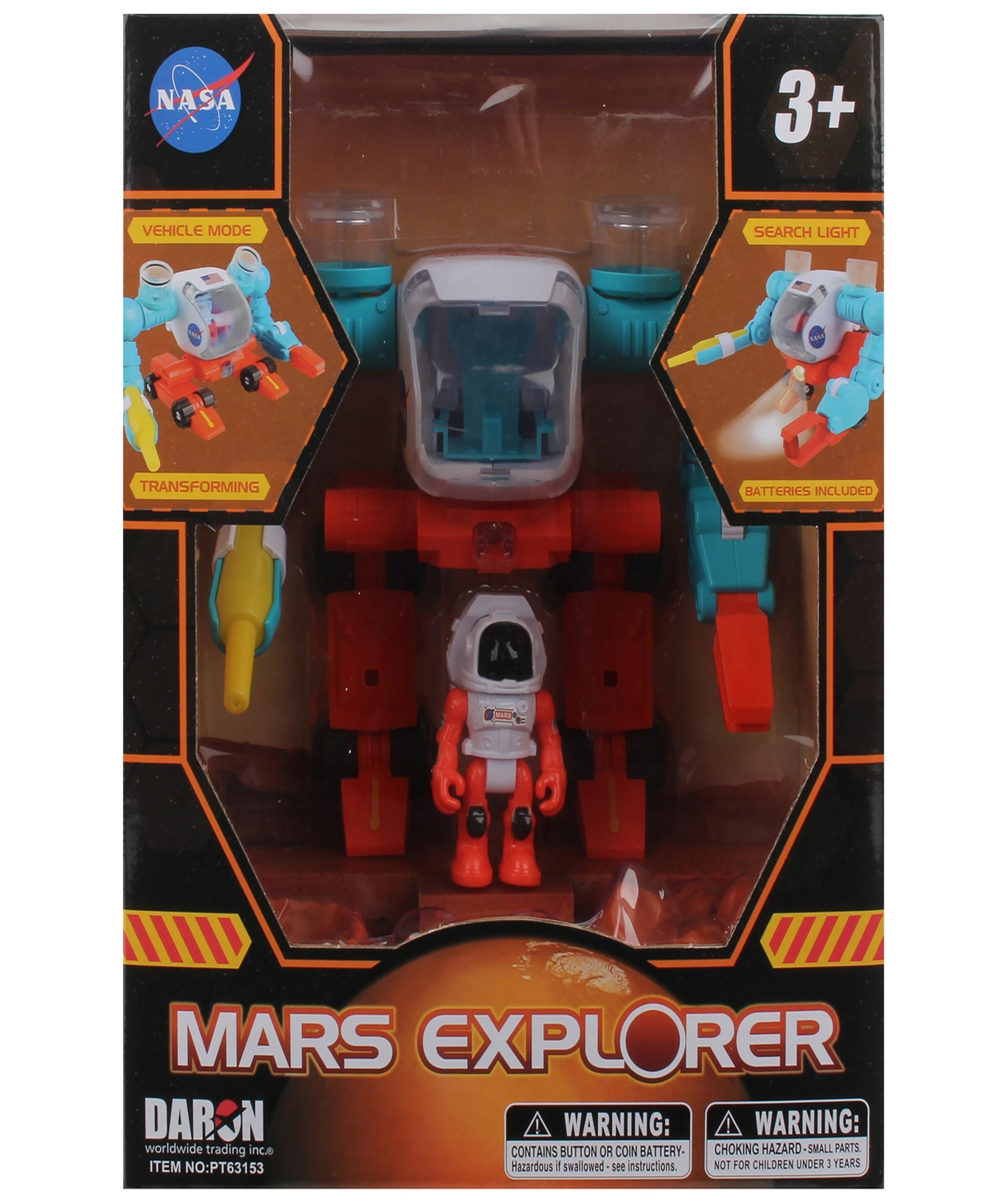 Space Adventure Series Nasa Mars Mission Mars Explorer 7 Piece Playset With Lights Astronaut  In Multi