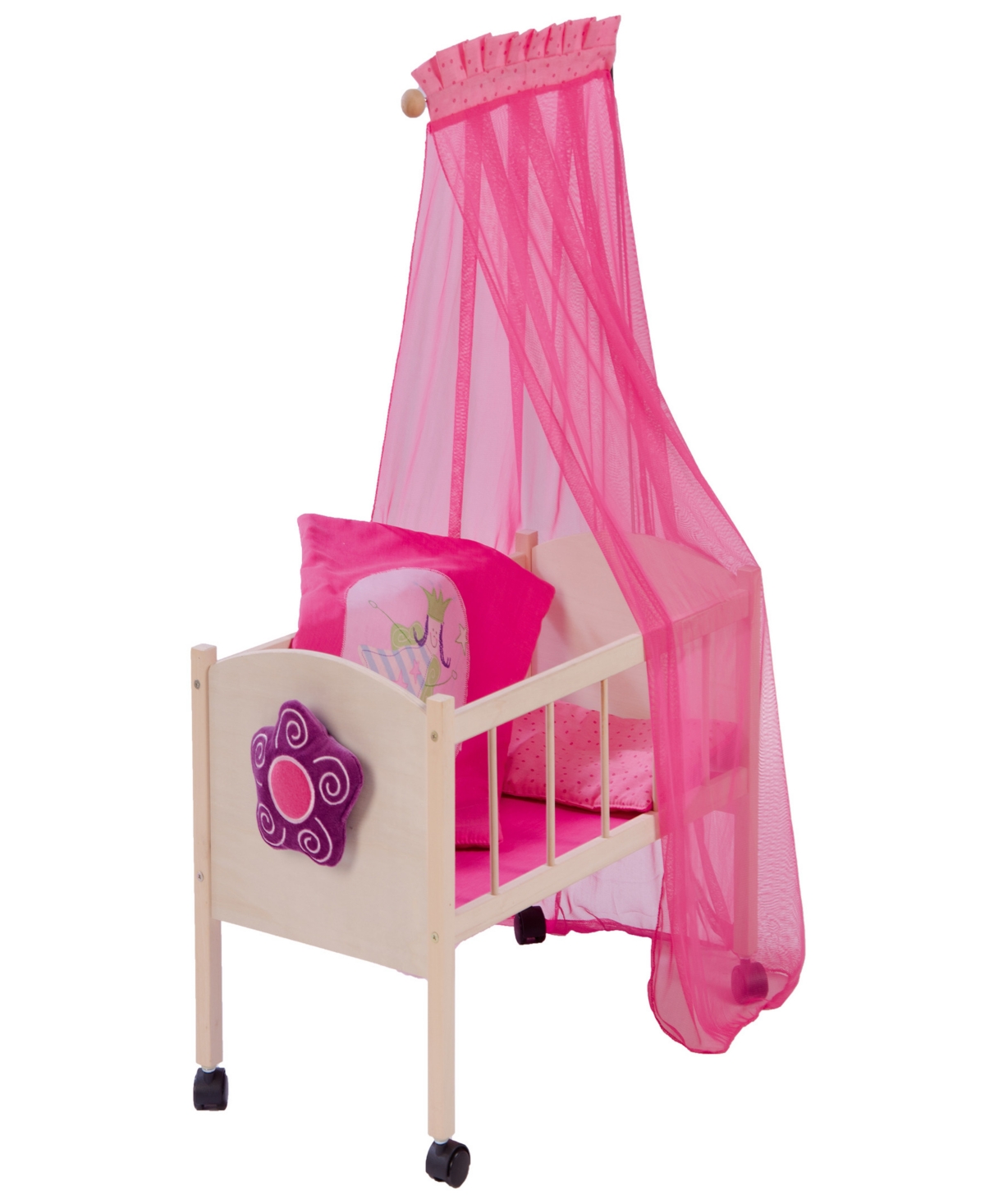 Roba-kids Kids' Doll Canopy Bed Happy Fee With Blanket And Pillow Children's Pretend Play In Multi