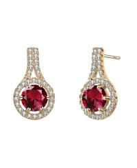 Rhodium Plated Clear Round Cubic Zirconia Drop Earrings