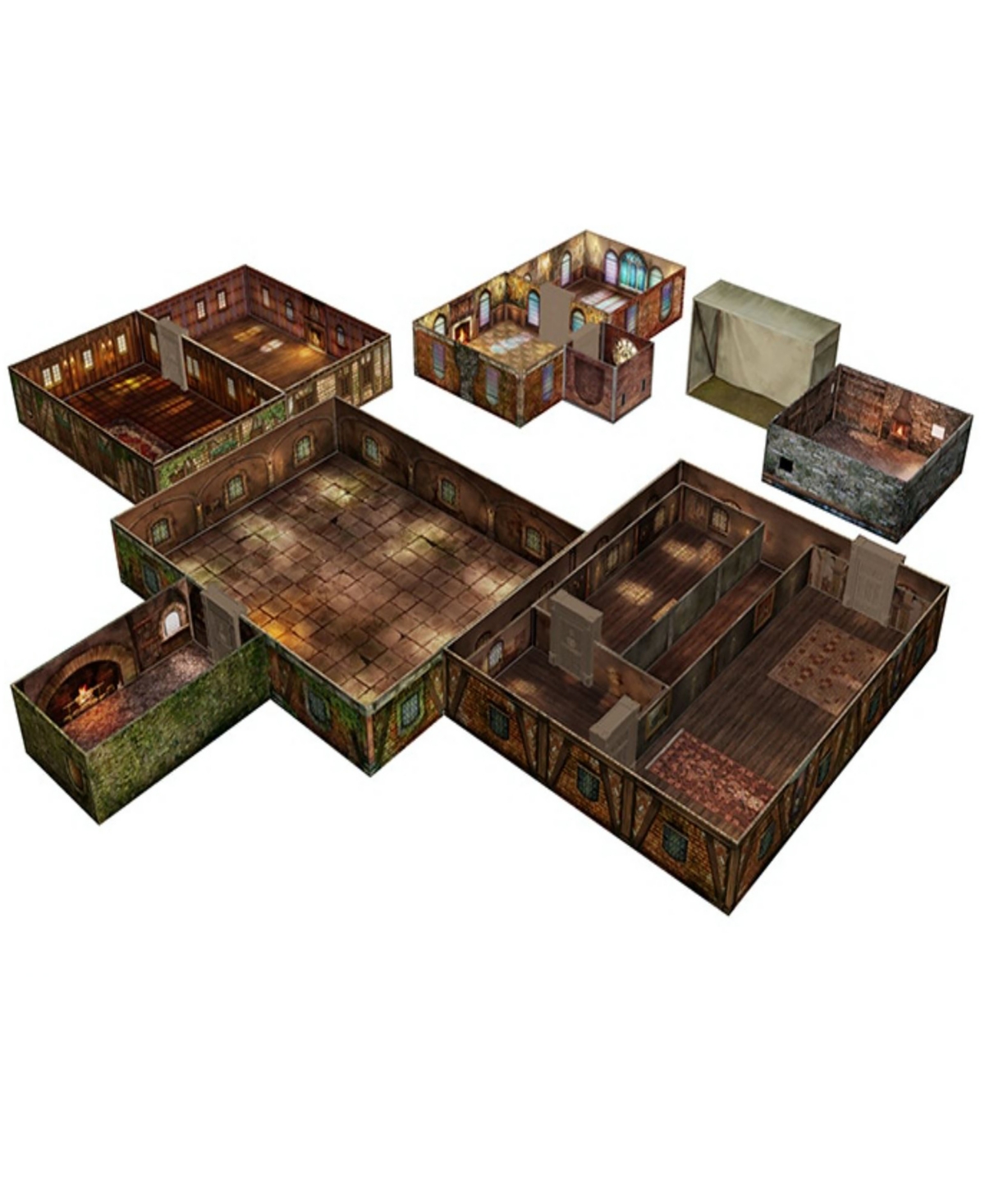 Gale Force Nine Tenfold Dungeon The Town Modular Roleplaying Terrain Set 5e Role Playing Game Adventure In Multi