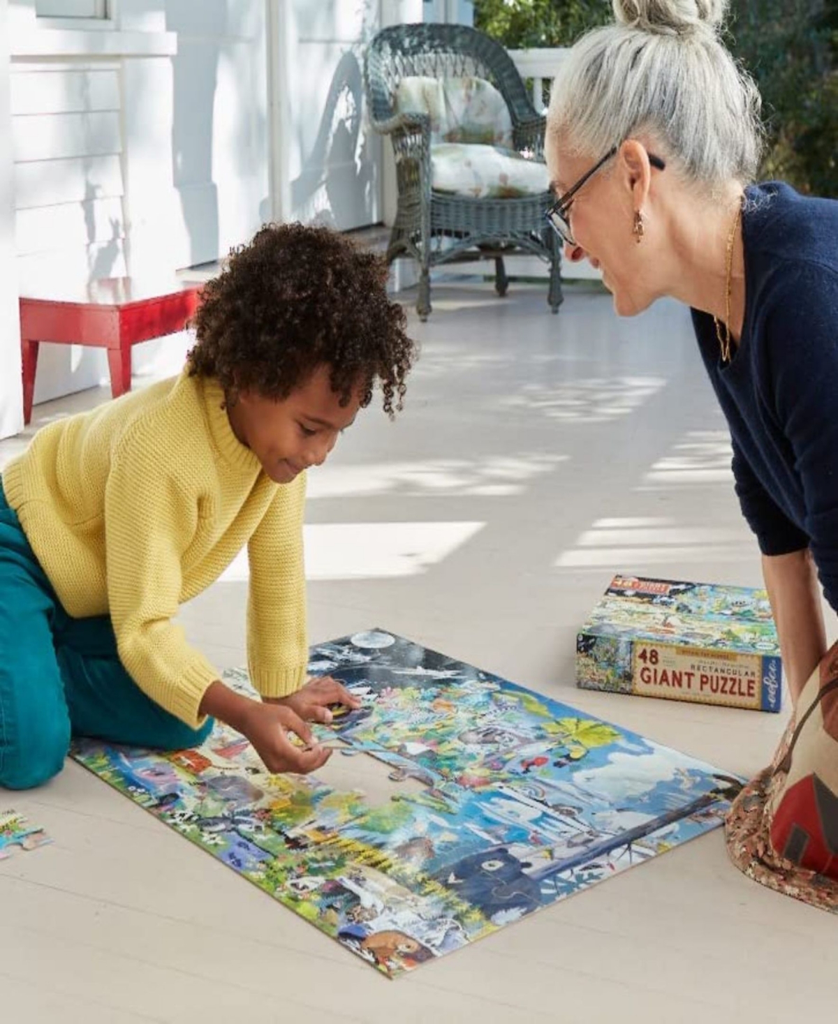Shop Eeboo Within The Biomes 48 Piece Giant Jigsaw Puzzle In Multi