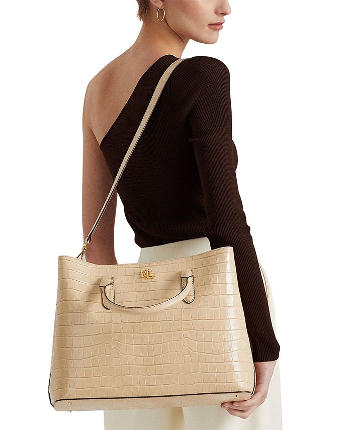 Lauren Ralph Lauren Embossed Leather Large Marcy Satchel & Reviews
