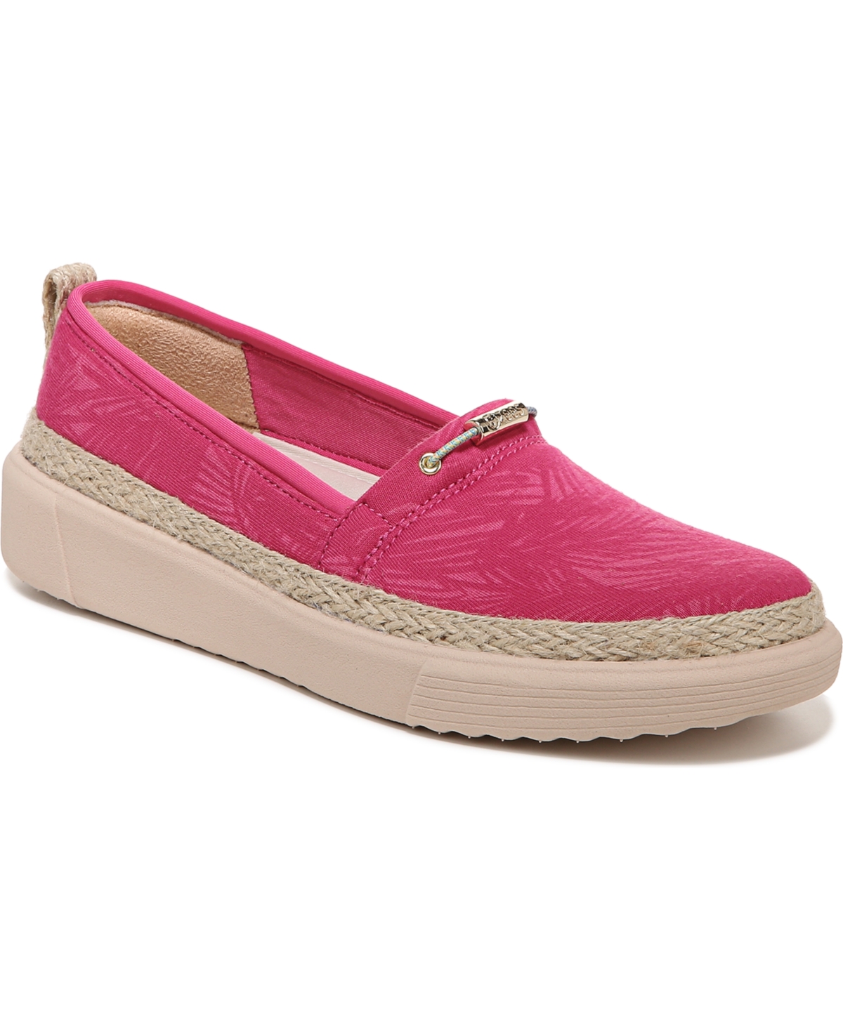 Bzees Premium Maui Washable Slip-ons In Pink Palm Fabric