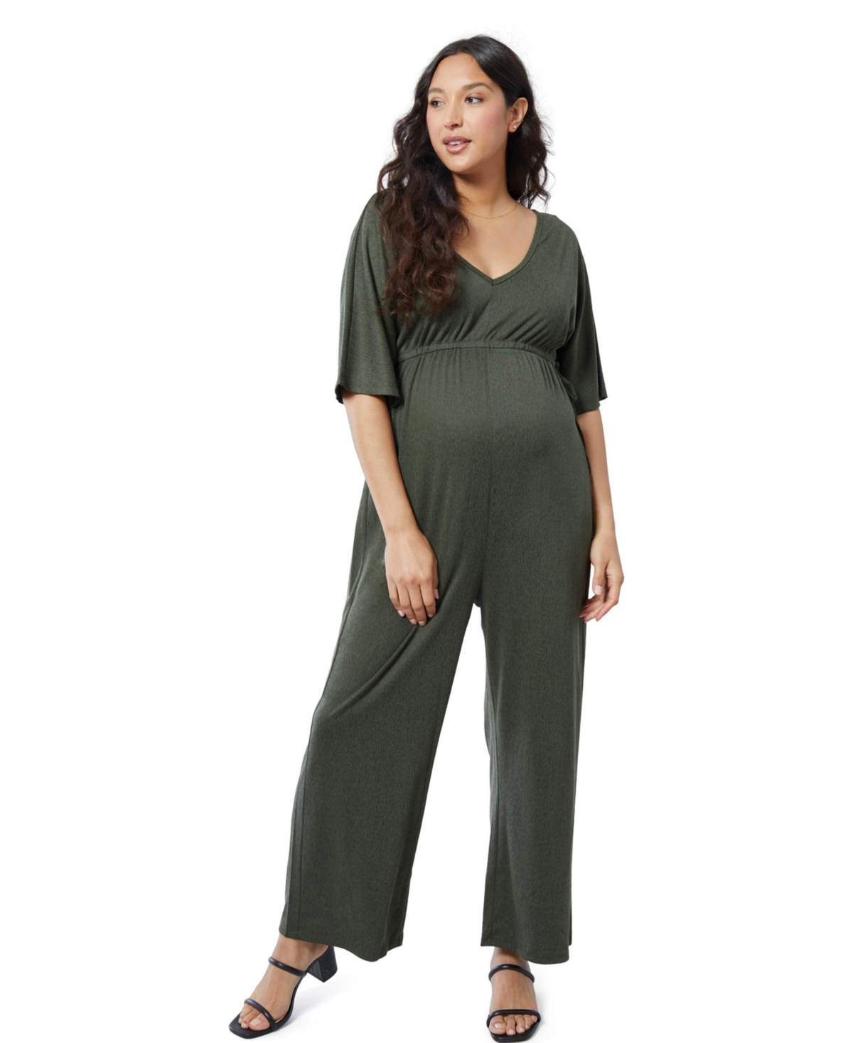 Ingrid & Isabel Everywhere Wide Leg Maternity Jumpsuit In Olive