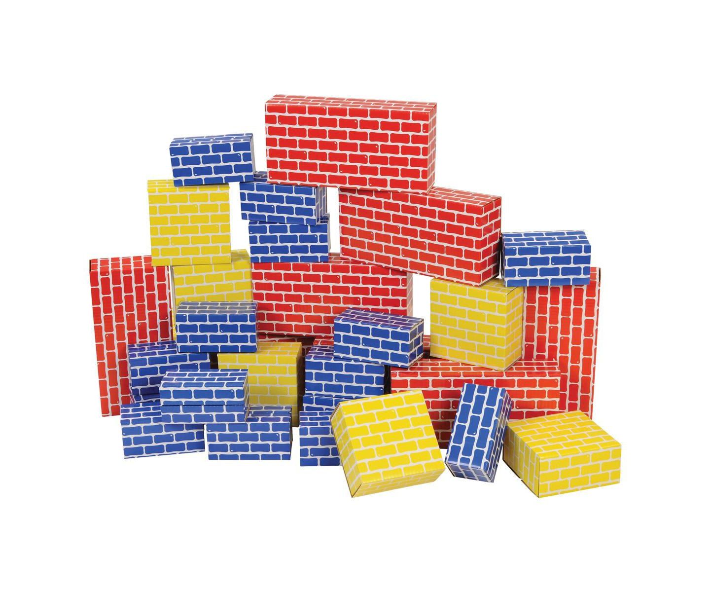 Детский конструктор Kaplan Early Learning Cardboard Brick Block Jumbo Building Set, 44-Piece, Ages 2+ — фото 1