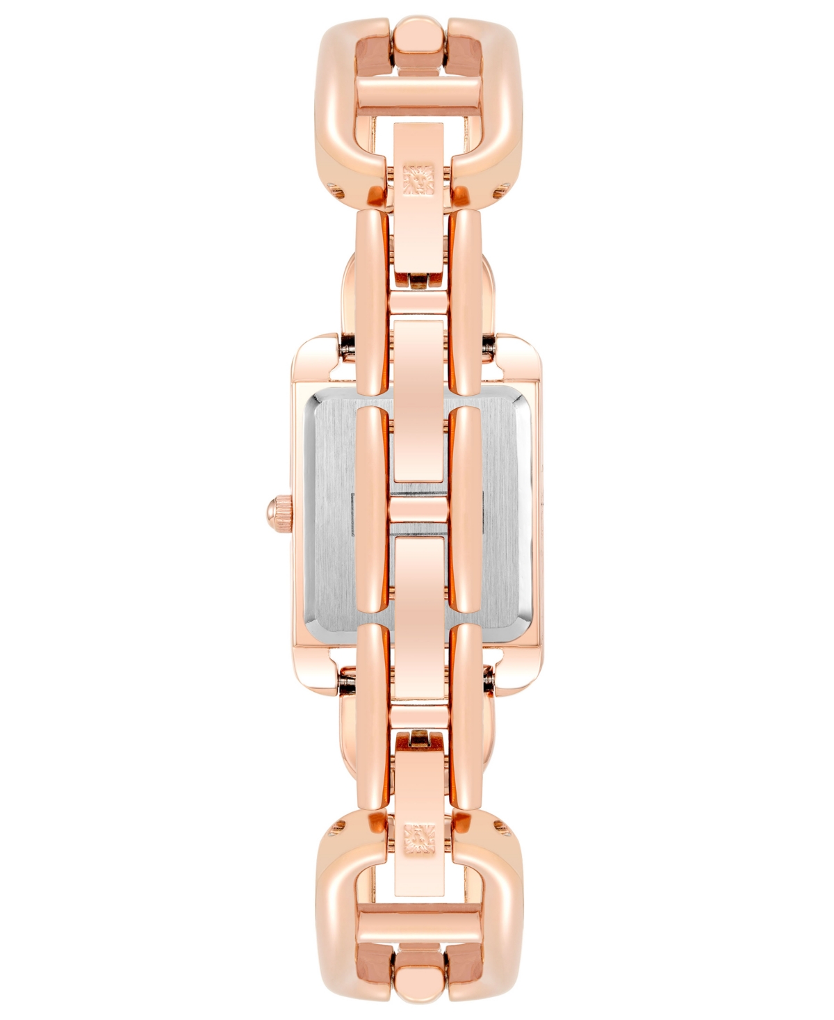Shop Anne Klein Women's Rose Gold-tone Alloy Open Link Bracelet Watch, 33mm