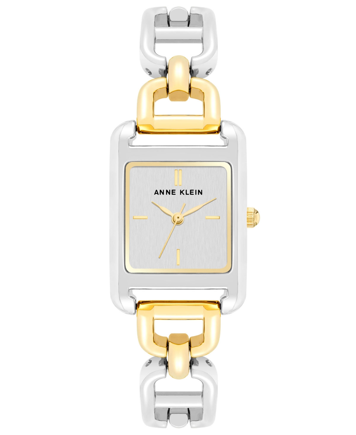 Anne Klein Women's Silver-tone Alloy With Gold-tone Alloy Open Link Bracelet Watch, 33mm In Silver-tone,gold-tone