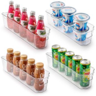 Zulay Kitchen 4 Pack Clear Refrigerator Organizer Bins