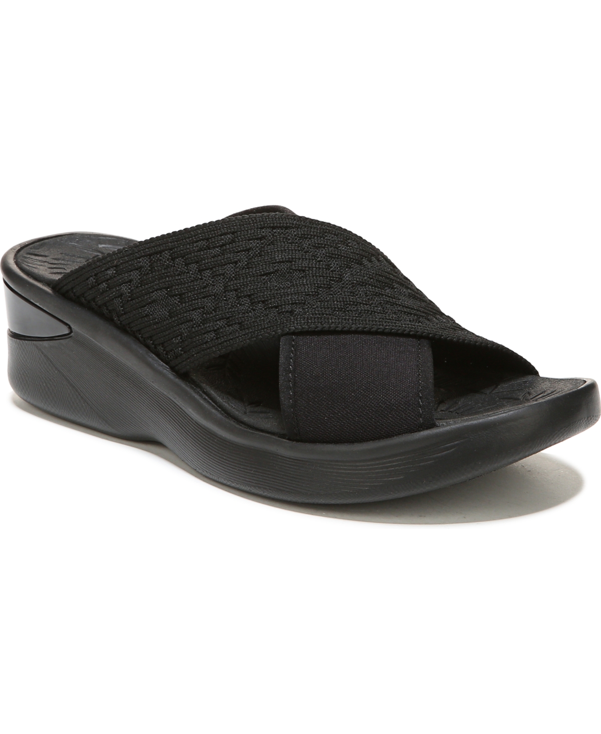 Bzees Premium Sundance Washable Slide Sandals In Black Fabric