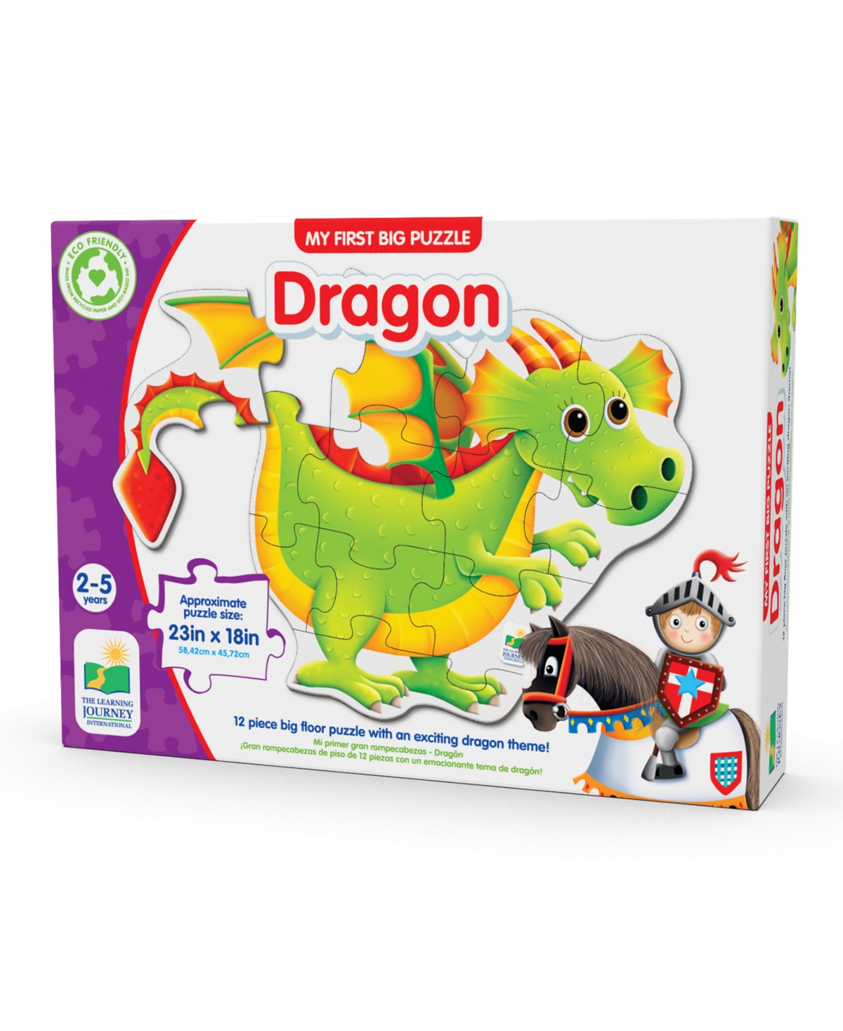 The Learning Journey Babies' My First Big Floor Dragon 12 Pieces Puzzle Set In Multi Colored