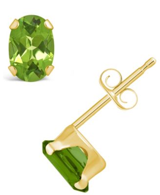 Gemstone Stud Earrings in 10k Yellow Gold