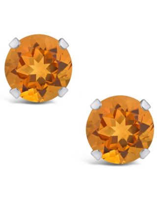 Gemstone Stud Earrings in 10k White Gold