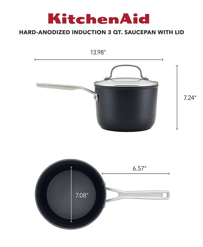 KitchenAid HardAnodized 3 Quart Induction Nonstick Saucepan with Lid