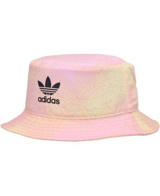 Men s adidas Originals Pink and Yellow Spray Print Bucket Hat Macy s