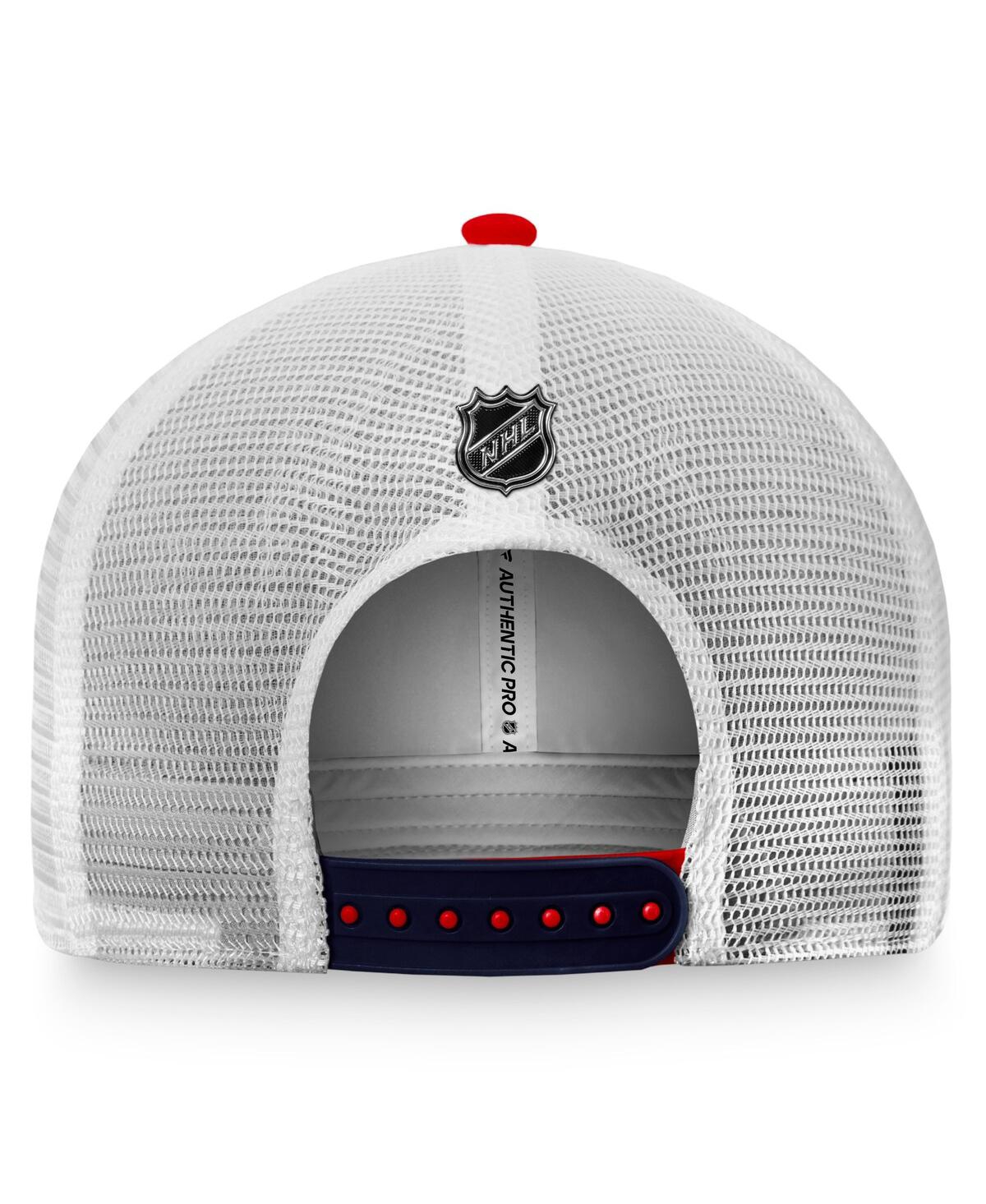 Fanatics Branded Red/white Washington Capitals Authentic Pro Rink Trucker Snapback Hat In Red,white