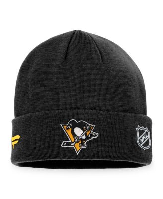 Men's Black Pittsburgh Penguins Authentic Pro Rink Cuffed Knit Hat