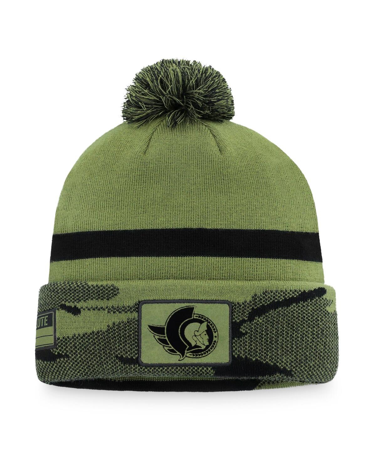 Shop Fanatics Men's  Camo Ottawa Senators Military-inspired Appreciation Cuffed Knit Hat With Pom