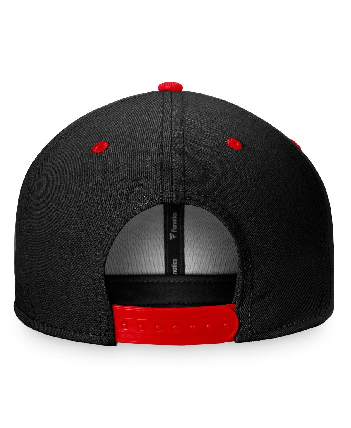 Fanatics Men's  Black, Red Chicago Blackhawks Heritage Retro Two-tone Snapback Hat In Black,red