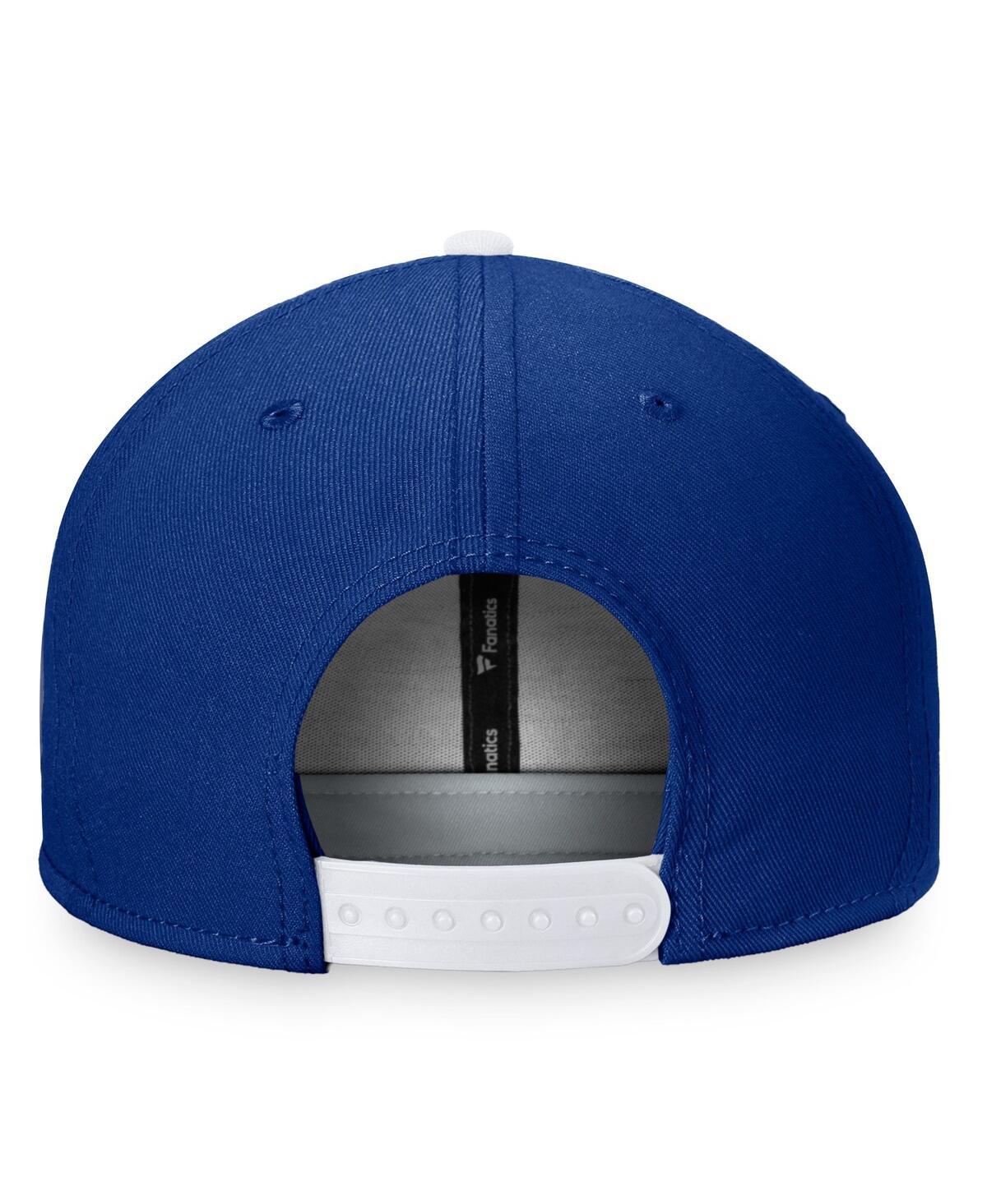 Shop Fanatics Men's  Blue, White Toronto Maple Leafs Iconic Color Blocked Snapback Hat In Blue,white