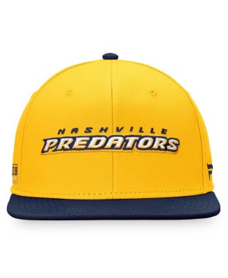 Men's Gold, Navy Nashville Predators Iconic Color Blocked Snapback Hat