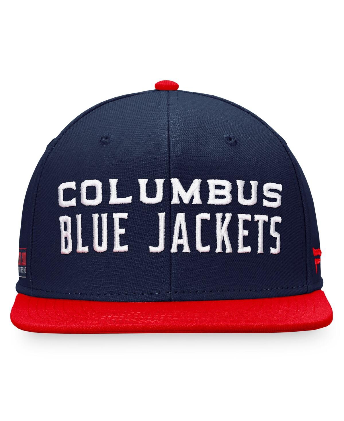 Men's Fanatics Red Columbus Blue Jackets Iconic Color Blocked Snapback Hat - Red