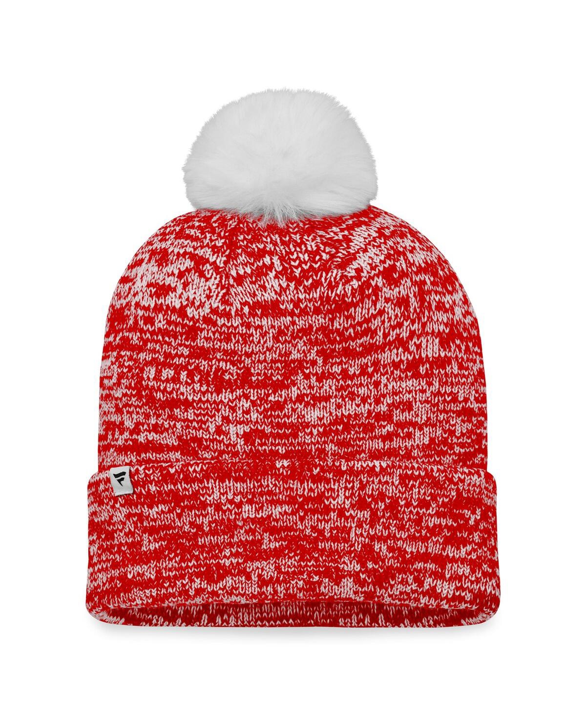 Fanatics Branded Red Washington Capitals Glimmer Cuffed Knit Hat With Pom In Red