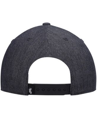 Men's Skateboard Heathered Black Faux Denim Snapback Hat