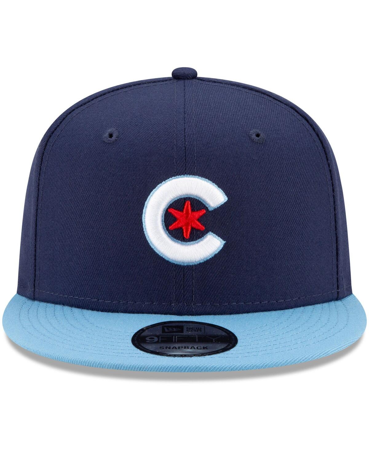 Men's New Eraand Light Blue Chicago Cubs City Connect 9FIFTY Snapback Adjustable Hat - Navy, Light Blue