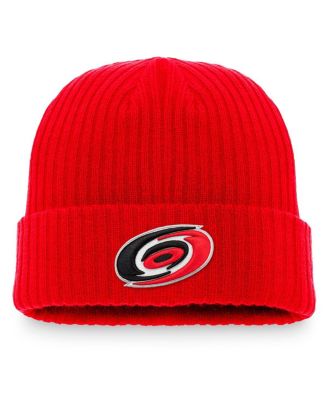 Men's Red Carolina Hurricanes Core Primary Logo Cuffed Knit Hat