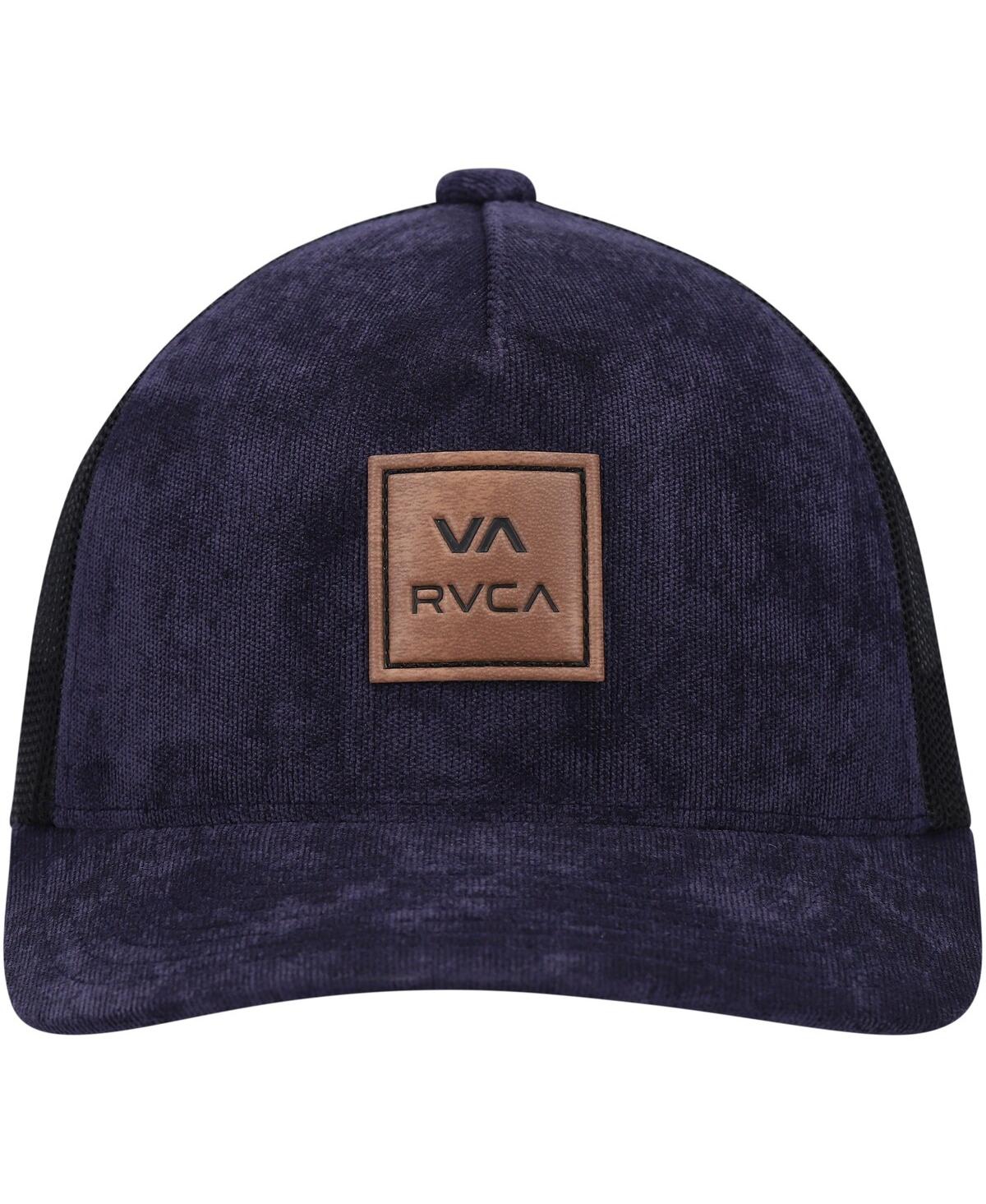 Shop Rvca Big Boys  Navy And Black Atw Curved Snapback Trucker Hat In Navy,black