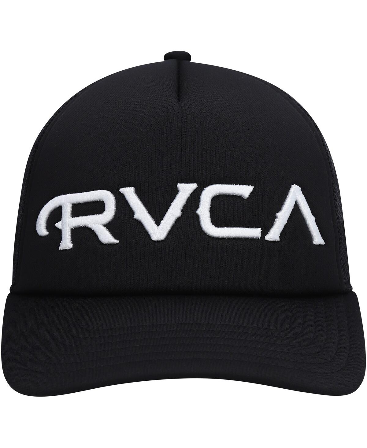 Shop Rvca Men's  Black Mister Cartoon Trucker Snapback Hat