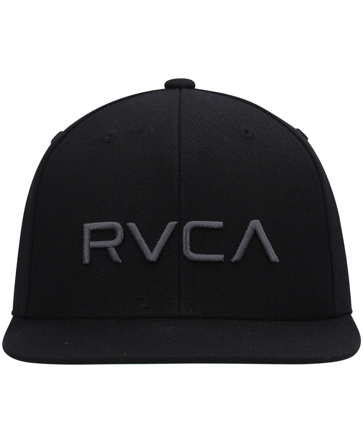Shop Rvca Big Boys  Black Logo Twill Snapback Hat