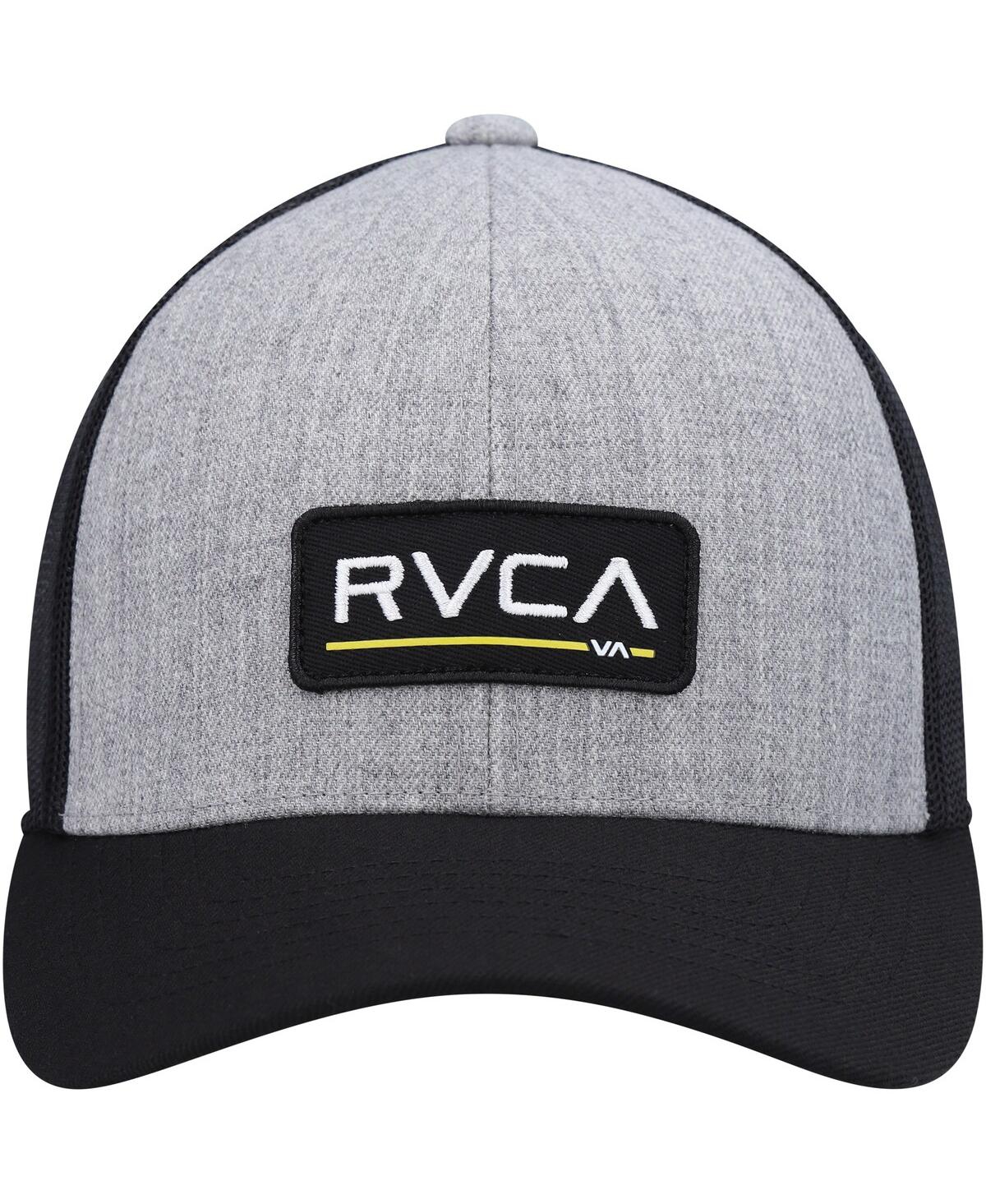 Shop Rvca Men's  Heathered Gray Hyl Ticket Iii Trucker Snapback Hat