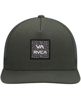 Men's Olive Wordmark VA ATW Print Trucker Snapback Hat