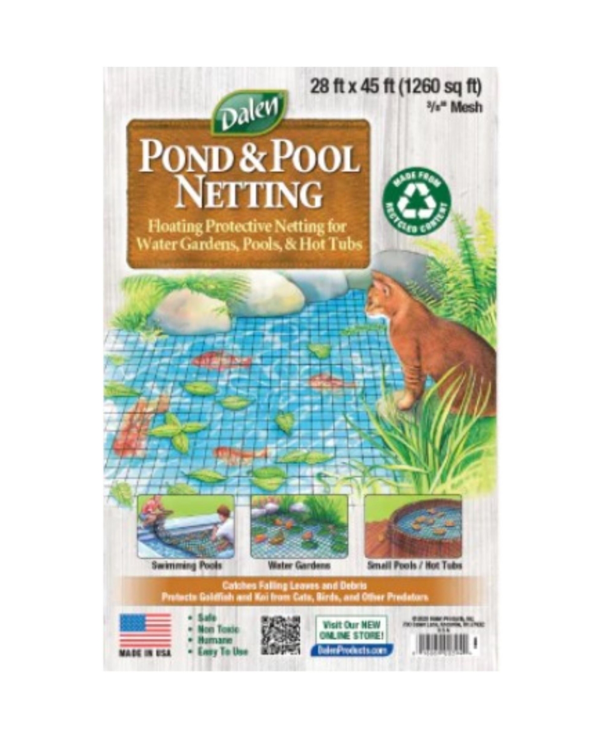 Pond and Pool Mesh Protective Netting, 28' x 45' - Black