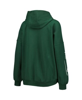 Women's Green Green Bay Packers Becca Drop Shoulder Pullover Hoodie