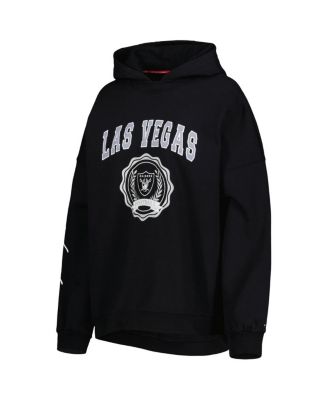 Women's Black Las Vegas Raiders Becca Drop Shoulder Pullover Hoodie