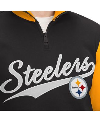 Men's Black, Gold Pittsburgh Steelers Aiden Quarter-Zip Top