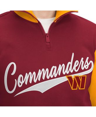 Men's Burgundy, Gold Washington Commanders Aiden Quarter-Zip Top