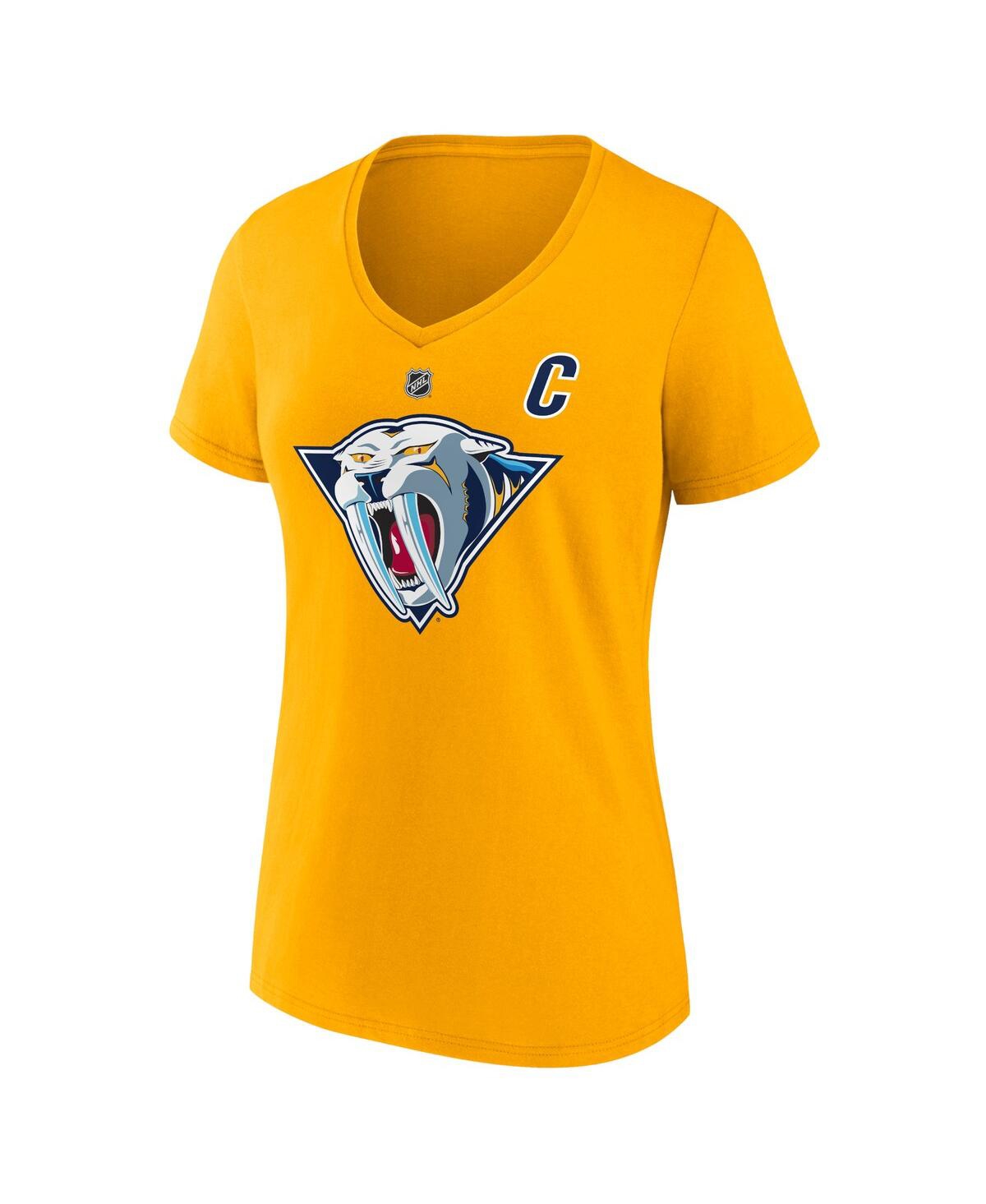 Fanatics Branded Roman Josi Yellow Nashville Predators Special Edition 2.0 Name & Number V-neck T-sh In Yellw Gold