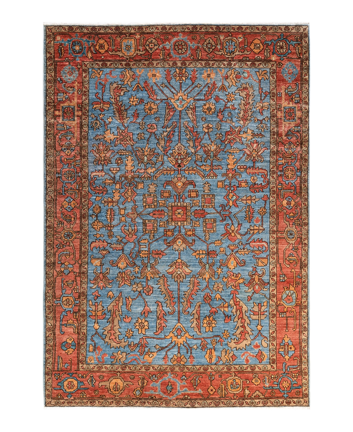 Adorn Hand Woven Rugs Serapi M1973 6'2" X 8'8" Area Rug In Mist