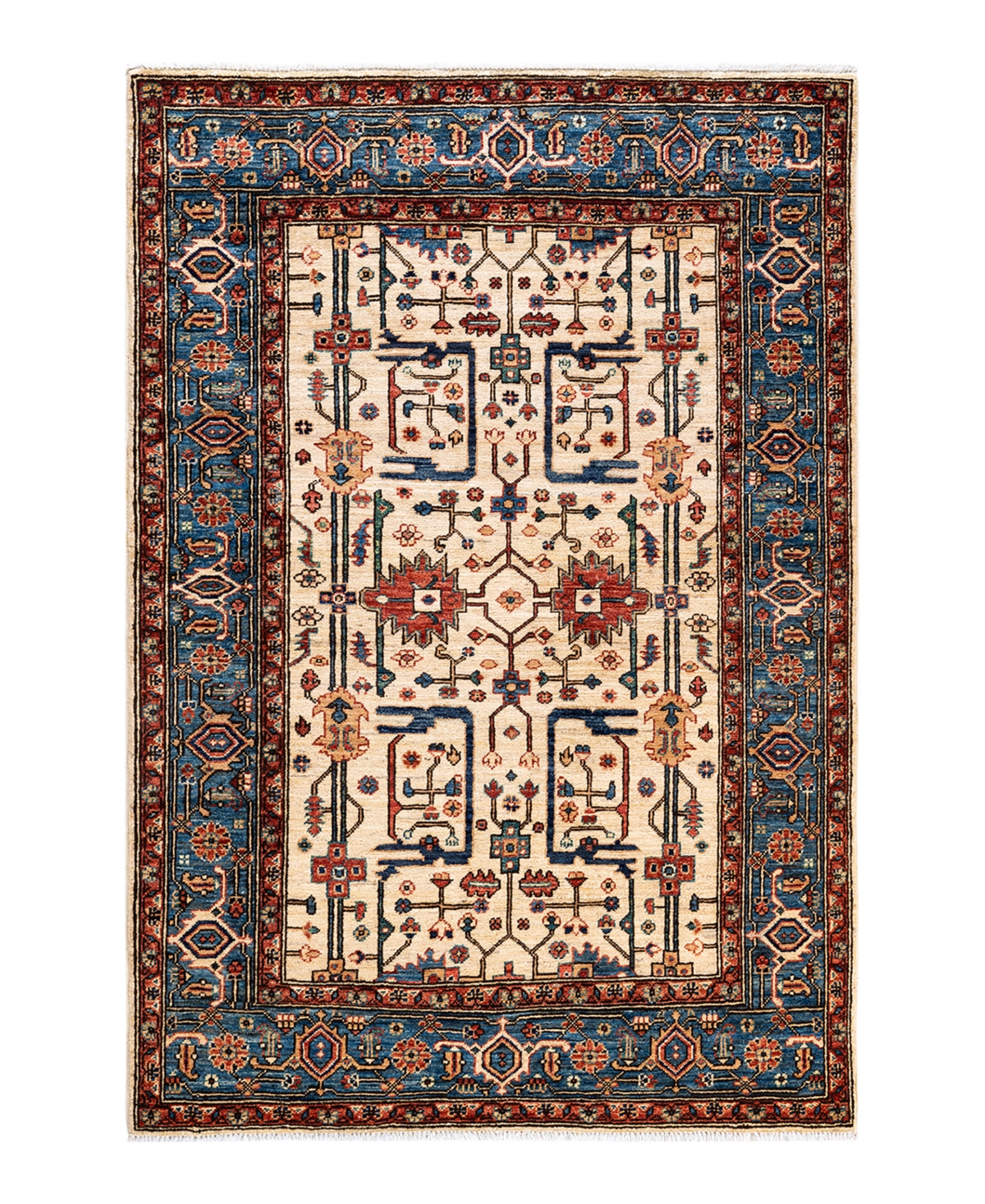 Adorn Hand Woven Rugs Serapi M1973 4' X 5'9" Area Rug In Ivory