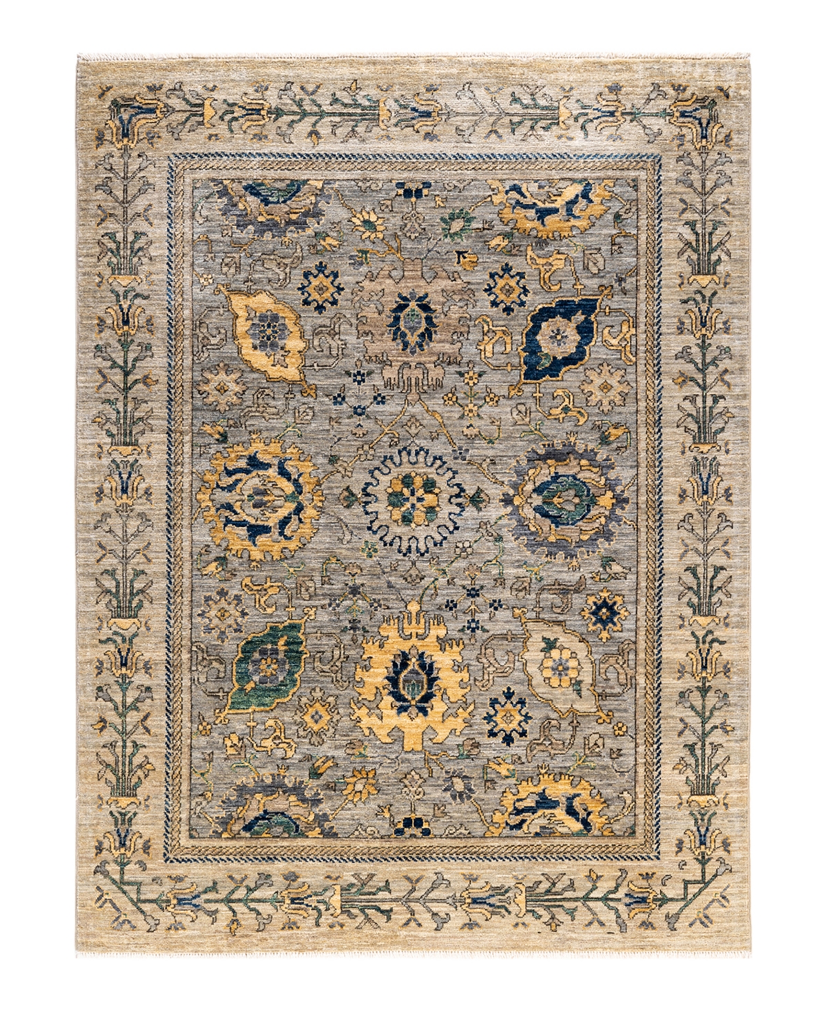 Adorn Hand Woven Rugs Serapi M1973 4'8" X 6'1" Area Rug In Gray