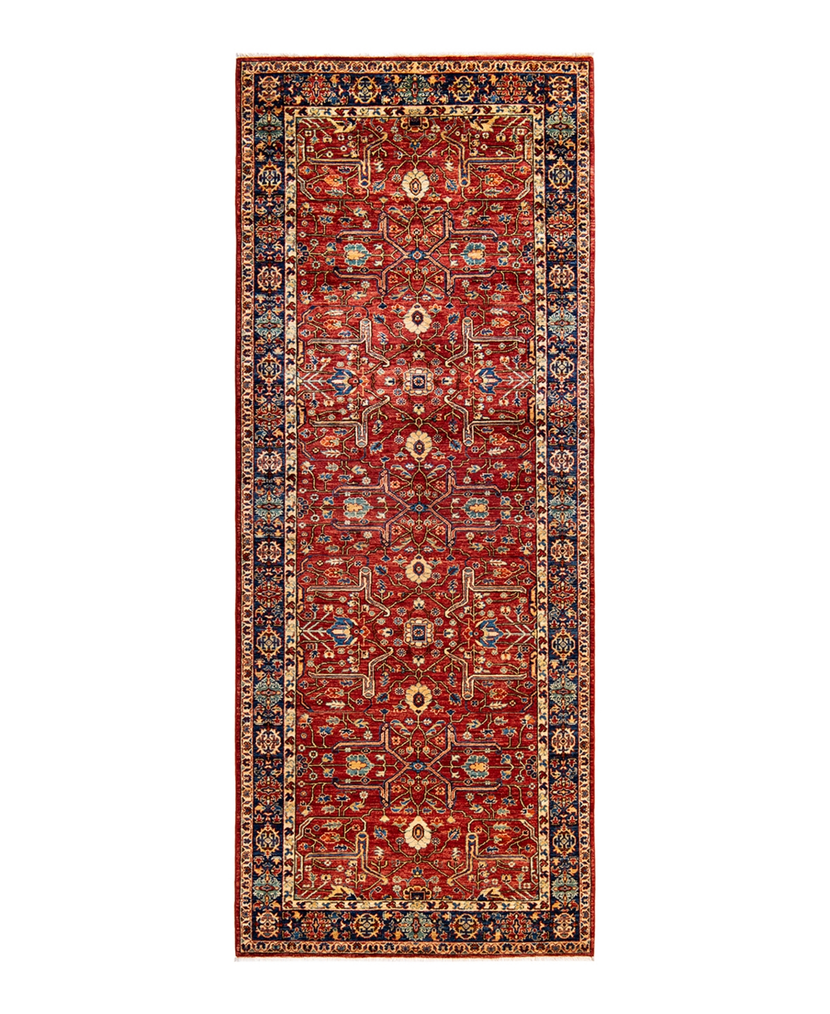 Adorn Hand Woven Rugs Serapi M1973 4' x 10' Runner Area Rug - Orange