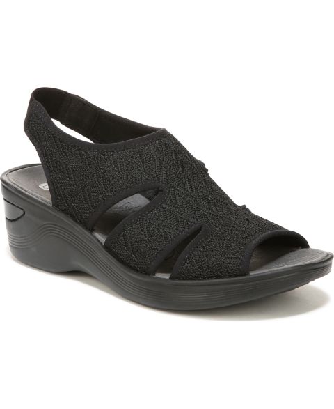 Женские сандалии Bzees Daytona Washable Slingback Wedge, цвет: Чёрный вязаный
